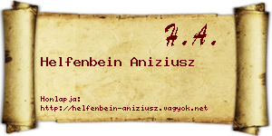 Helfenbein Aniziusz névjegykártya